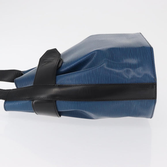 LOUIS VUITTON Epi Sac Depaule PM Shoulder Bag Blue Black LV Auth BA9493