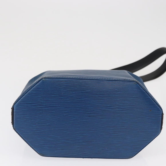 LOUIS VUITTON Epi Sac Depaule PM Shoulder Bag Blue Black LV Auth BA9493
