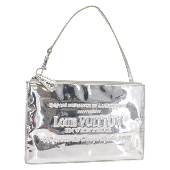 LOUIS VUITTON Monogram Miroir Pochette Platt Pouch Silver M95277 LV Auth BA9494