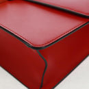 GUCCI Silvi Sherry Line Shoulder Bag Leather 2way Red Gold 421882 Auth BA9495V-11