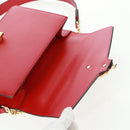 GUCCI Silvi Sherry Line Shoulder Bag Leather 2way Red Gold 421882 Auth BA9495V-16