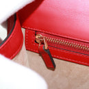 GUCCI Silvi Sherry Line Shoulder Bag Leather 2way Red Gold 421882 Auth BA9495V-21