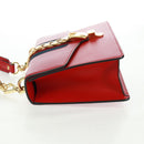 GUCCI Silvi Sherry Line Shoulder Bag Leather 2way Red Gold 421882 Auth BA9495V-4