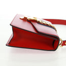 GUCCI Silvi Sherry Line Shoulder Bag Leather 2way Red Gold 421882 Auth BA9495V-5