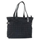CHANEL New Travel Line Tote Bag Nylon Zwart Goud CC Auth BA9496-1