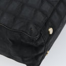 CHANEL New Travel Line Tote Bag Nylon Zwart Goud CC Auth BA9496-17