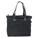CHANEL New Travel Line Tote Bag Nylon Zwart Goud CC Auth BA9496-2