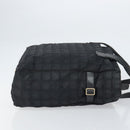 CHANEL New Travel Line Tote Bag Nylon Zwart Goud CC Auth BA9496-3