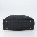 CHANEL New Travel Line Tote Bag Nylon Zwart Goud CC Auth BA9496-5