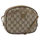 GUCCI GG Supreme Shoulder Bag PVC Beige Gold Auth BA9499-1