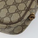 GUCCI GG Supreme Shoulder Bag PVC Beige Gold Auth BA9499-16