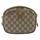 GUCCI GG Supreme Shoulder Bag PVC Beige Gold Auth BA9499-13