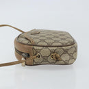 GUCCI GG Supreme Shoulder Bag PVC Beige Gold Auth BA9499-4