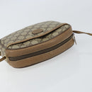 GUCCI GG Supreme Shoulder Bag PVC Beige Gold Auth BA9499-6