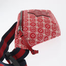 GUCCI Kinder Sherry Line Gürteltasche Canvas Rot Marineblau 502095 Auth BA9500-4
