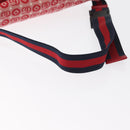 GUCCI Kinder Sherry Line Gürteltasche Canvas Rot Marineblau 502095 Auth BA9500-7