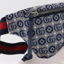 GUCCI Kinder Sherry Line Gürteltasche Canvas Rot Marine 502095 Auth BA9501-10