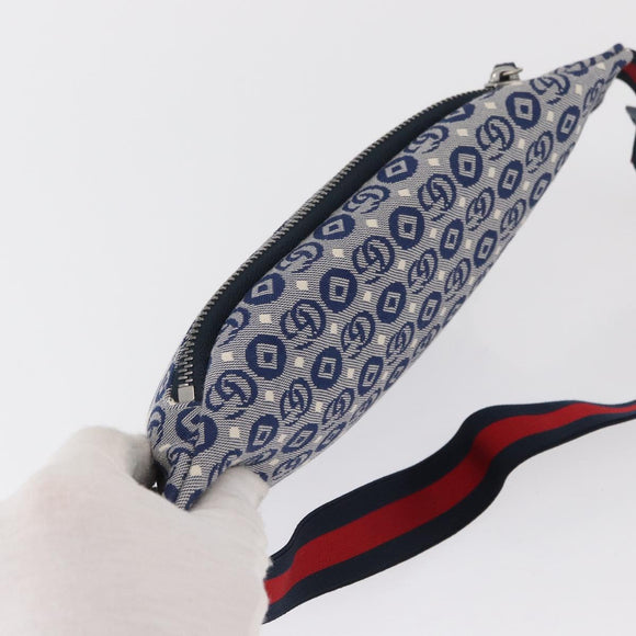 GUCCI Kinder Sherry Line Gürteltasche Canvas Rot Marine 502095 Auth BA9501