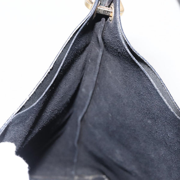 GUCCI Bamboo Shoulder Bag Leather Black Gold 001 1013 1881 Auth BA9503