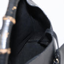 GUCCI Bamboo Shoulder Bag Leather Black Gold 001 1013 1881 Auth BA9503-16