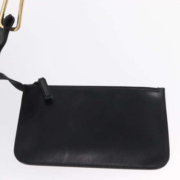 GUCCI Bamboo Shoulder Bag Leather Black Gold 001 1013 1881 Auth BA9503