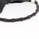 GUCCI Bamboo Shoulder Bag Leather Black Gold 001 1013 1881 Auth BA9503-7