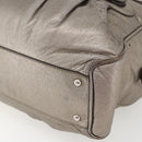 Salvatore Ferragamo Gancini Hand Bag Leather Silver Auth BA9504-9