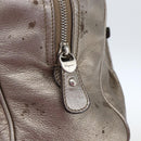 Salvatore Ferragamo Gancini Hand Bag Leather Silver Auth BA9504-10