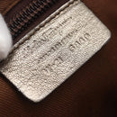 Salvatore Ferragamo Gancini Hand Bag Leather Silver Auth BA9504-12