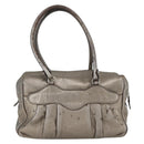 Salvatore Ferragamo Gancini Hand Bag Leather Silver Auth BA9504-2