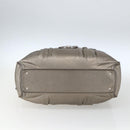 Salvatore Ferragamo Gancini Hand Bag Leather Silver Auth BA9504-5