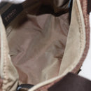 FENDI Zucchino Canvas Hand Bag Nylon Beige Silver Auth BA9505-11