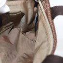 FENDI Zucchino Canvas Hand Bag Nylon Beige Silver Auth BA9505-18