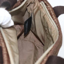 FENDI Zucchino Canvas Hand Bag Nylon Beige Silver Auth BA9505-19