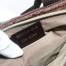 FENDI Zucchino Canvas Hand Bag Nylon Beige Silver Auth BA9505-12