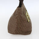 FENDI Zucchino Canvas Hand Bag Nylon Beige Silver Auth BA9505-3
