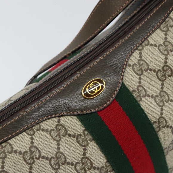 GUCCI GG Supreme Web Sherry Line Shoulder Bag PVC Beige Gold 010 378 Auth BA9508