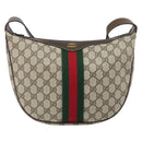 GUCCI GG Supreme Web Sherry Line Shoulder Bag PVC Beige Gold 010 378 Auth BA9508-2