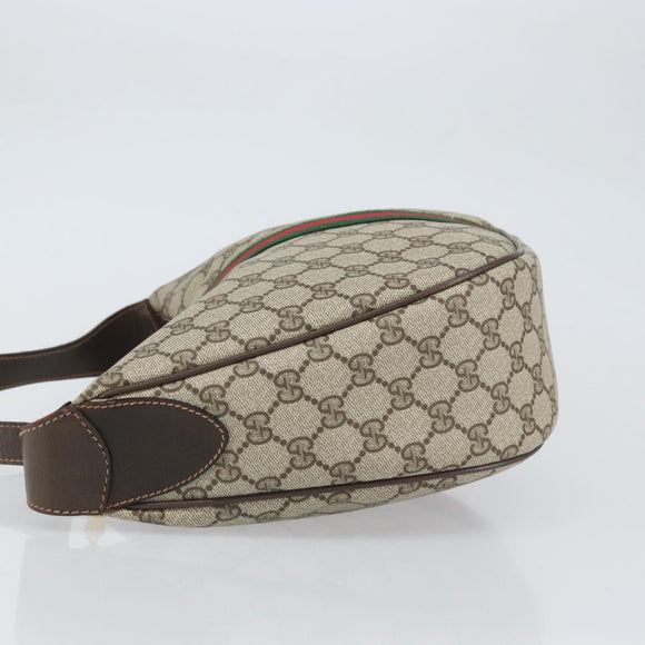 GUCCI GG Supreme Web Sherry Line Shoulder Bag PVC Beige Gold 010 378 Auth BA9508