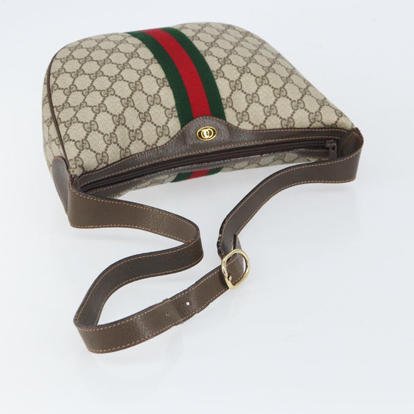 GUCCI GG Supreme Web Sherry Line Shoulder Bag PVC Beige Gold 010 378 Auth BA9508