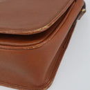 SAINT LAURENT Shoulder Bag Leather Brown Gold Auth BA9512-10