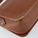 SAINT LAURENT Shoulder Bag Leather Brown Gold Auth BA9512-13