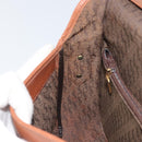SAINT LAURENT Shoulder Bag Leather Brown Gold Auth BA9512-18