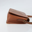 SAINT LAURENT Shoulder Bag Leather Brown Gold Auth BA9512-4