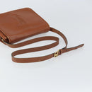 SAINT LAURENT Shoulder Bag Leather Brown Gold Auth BA9512-7
