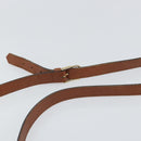 SAINT LAURENT Shoulder Bag Leather Brown Gold Auth BA9512-8