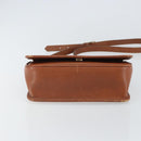 SAINT LAURENT Shoulder Bag Leather Brown Gold Auth BA9512-9
