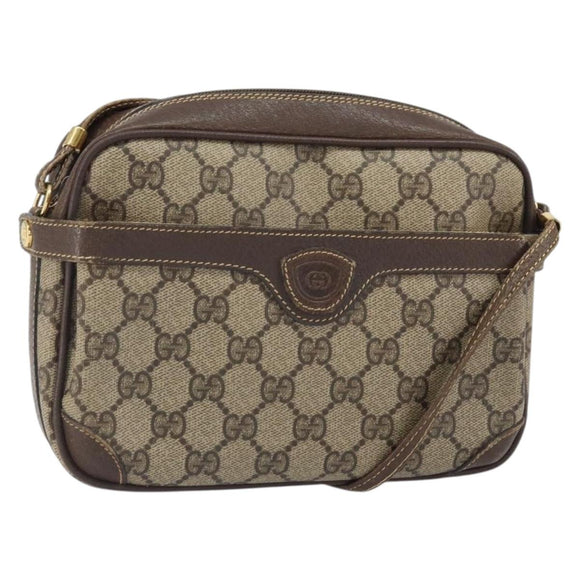 GUCCI GG Supreme Shoulder Bag PVC Leather Beige Gold 007 904 0423 Auth BA9514