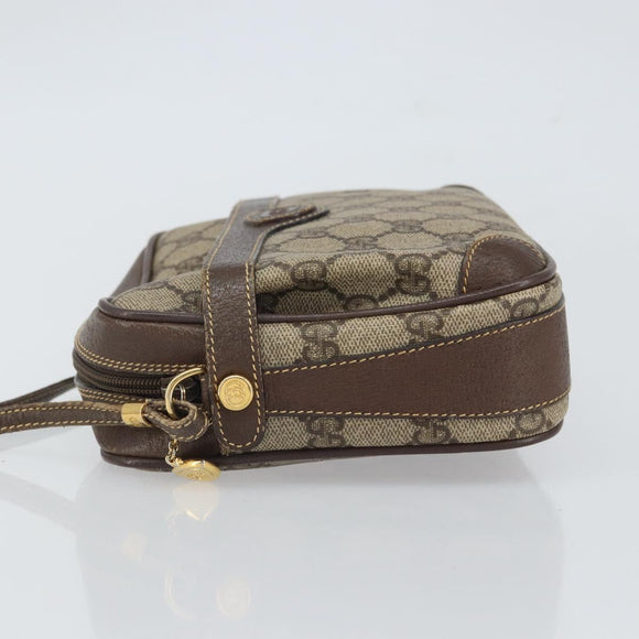 GUCCI GG Supreme Shoulder Bag PVC Leather Beige Gold 007 904 0423 Auth BA9514