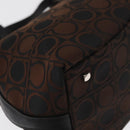 Salvatore Ferragamo Gancini Shoulder Bag Nylon Brown Silver Auth BA9517-15